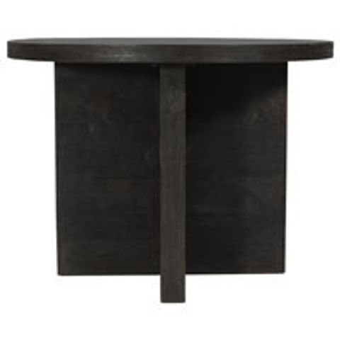 Fernious 48" Round Dining Table, Dark Gray Finish On Mango Solid Wood ... throughout Rubber Wood Round Dining Table, Dark Gray